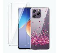 LYZXMY Cover per Blackview A96(6.5") TrasparenteCustodia + 2 Pezzi Pellicola Protettiva in Vetro Temperato, Ultra Sottile in Silicone Protettivo Bumper TPU Morbido Gel Case-WM85