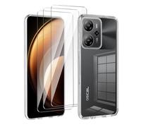 LYZXMY Cover per Blackview Oscal Tiger 13 5G(6.67") Trasparente Custodia + 3 Pezzi Pellicola Protettiva in Vetro Temperato, Ultra Sottile in Silicone Protettivo Bumper TPU Morbido Gel Case