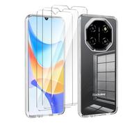 LYZXMY Cover per Blackview Shark 6 5G(6.88") Trasparente Custodia + 3 Pezzi Pellicola Protettiva in Vetro Temperato, Ultra Sottile in Silicone Protettivo Bumper TPU Morbido Gel Case