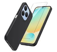 LYZXMY Cover per Blackview Shark 9 (6.67") + 1 x Pellicola Protettiva in Vetro Temperato - Nero Morbido Silicone Custodia Protettivo TPU Gel Case