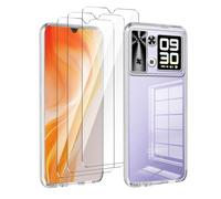 LYZXMY Cover per CUBOT P90(6.88") Trasparente Custodia + 3 Pezzi Pellicola Protettiva in Vetro Temperato, Ultra Sottile in Silicone Protettivo Bumper TPU Morbido Gel Case