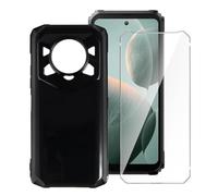 LYZXMY Cover per Doogee Blade 20 Play(6.6") + 1 x Pellicola Protettiva in Vetro Temperato - Nero Morbido Silicone Custodia Protettivo TPU Gel Case