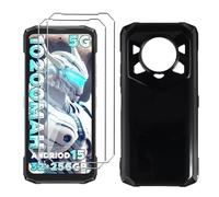 LYZXMY Cover per Doogee Blade 20 Play(6.6") Nero Custodia + 2 Pezzi Pellicola Protettiva in Vetro Temperato, Ultra Sottile in Silicone Protettivo Bumper TPU Morbido Gel Case
