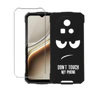 LYZXMY Cover per Doogee Fire 7(6.6") Nero Custodia + 1 Pezzi Pellicola Protettiva in Vetro Temperato, Ultra Sottile in Silicone Protettivo Bumper TPU Morbido Gel Case-DUO5