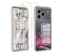 LYZXMY Cover per DOOGEE Note 56(6.56") Trasparente Custodia + 2 Pezzi Pellicola Protettiva in Vetro Temperato, Ultra Sottile in Silicone Protettivo Bumper TPU Morbido Gel Case-WM85
