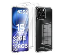 LYZXMY Cover per DOOGEE Note 58(6.75") Trasparente Custodia + 3 Pezzi Pellicola Protettiva in Vetro Temperato, Ultra Sottile in Silicone Protettivo Bumper TPU Morbido Gel Case