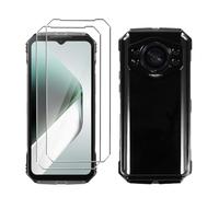 LYZXMY Cover per Doogee S Cyber Pro(6.6") Nero Custodia + 2 Pezzi Pellicola Protettiva in Vetro Temperato, Ultra Sottile in Silicone Protettivo Bumper TPU Morbido Gel Case