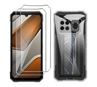 LYZXMY Cover per Doogee S200 Max(6.72") Trasparente Custodia + 2 Pezzi Pellicola Protettiva in Vetro Temperato, Ultra Sottile in Silicone Protettivo Bumper TPU Morbido Gel Case