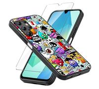 LYZXMY Cover per Oukitel C61/Oukitel C61 Pro (6.88") + Pellicola Protettiva in Vetro Temperato - Nero Morbido Silicone Custodia Protettivo TPU Gel Case - Monster