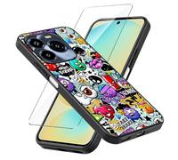 LYZXMY Cover per Oukitel C65/Oukitel C65 Pro (6.7") + Pellicola Protettiva in Vetro Temperato - Nero Morbido Silicone Custodia Protettivo TPU Gel Case - Monster