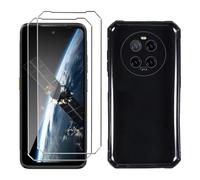 LYZXMY Cover per Ulefone Armor 23 Ultra(6.78") Nero Custodia + 2 Pezzi Pellicola Protettiva in Vetro Temperato, Ultra Sottile in Silicone Protettivo Bumper TPU Morbido Gel Case