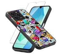 LYZXMY Cover per Ulefone Note 20 Pro (6.75") + Pellicola Protettiva in Vetro Temperato - Nero Morbido Silicone Custodia Protettivo TPU Gel Case - Monster