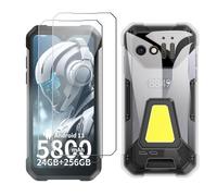LYZXMY Cover per Unihertz 8849 Tank Mini(4.3") Trasparente Custodia + 2 Pezzi Pellicola Protettiva in Vetro Temperato, Ultra Sottile in Silicone Protettivo Bumper TPU Morbido Gel Case