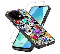 LYZXMY Cover per ZTE Blade A35E (6.52") + Pellicola Protettiva in Vetro Temperato - Nero Morbido Silicone Custodia Protettivo TPU Gel Case - Monster