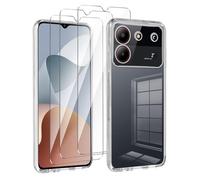 LYZXMY Cover per ZTE Blade A54 4G(6.6") TrasparenteCustodia + 3 Pezzi Pellicola Protettiva in Vetro Temperato, Ultra Sottile in Silicone Protettivo Bumper TPU Morbido Gel Case
