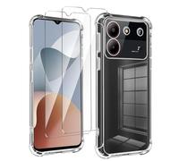 LYZXMY Cover per ZTE Blade A54 4G Custodia+2 Pcs Pellicola Protettiva in Vetro Temperato,Anti-graffio e Anti-Shock Copertura protettiva trasparente case