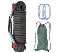 LZ.MZXU Corda da Arrampicata 20 Metri 10mm Corda per Arrampicata Corda di Sicurezza con 2 Moschettone Multifunzionale Corda per Alpinismo Campeggio Sportivo All'aperto(Nero)