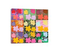 LZ6J8C9 Famosa arte della parete. Andy Warhal Riproduzione di dipinti famosi. Quadro su tela con cornice di Warhol per decorazioni per la casa. (Flowers .2) 70x70cm InnerFrame