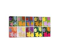 LZ6J8C9 Famosa arte della parete. Andy Warhal Riproduzione di dipinti famosi. Quadro su tela con cornice di Warhol per decorazioni per la casa. (Flowers Portfolio) 120x60cm InnerFrame