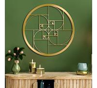 LZAOA Fibonacci - Spirale in metallo da parete, arte matematica Fibonacci, decorazione da parete in metallo, decorazione da parete per soggiorno, ufficio, esterni, interni (58 x 58 cm)