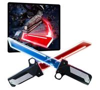 LZAQHMT 2 Pezzi Set Spade Luminose - Spade Duello Lampeggianti A Doppia Lama Spada Retrattile Rossa E Blu Neon per Feste in Maschera E Cosplay per Bambini