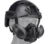 LZAQHMT Casco Tactical Fast Airsoft con Maschera A Mezza Faccia A Doppio Respiratore per Paintball, Caccia, Attrezzatura da Esterno