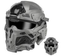 LZAQHMT Casco Tattico Da Softair Con Cuffie Di Comunicazione Integrate, Ventola Antiappannamento E Lenti Sostituibili - Equipaggiamento Tattico Regolabile Per Paintball, Caccia E Softair(WG)