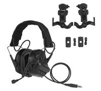 LZAQHMT Cuffie Comunicazione Con Riduzione Del Rumore Pick-up Tattico Cuffie Protezione Acustica Tiro Accessori Regolabili Per Casco Softair(BK)