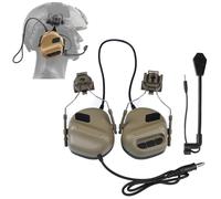 LZAQHMT Cuffie Tattiche con Cancellazione del Rumore E Microfono Cuffie Antirumore Impermeabili, Casco Militare E Compatibili con Radio PTT per Caccia E Tiro(Coyote Brown)