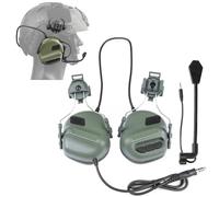 LZAQHMT Cuffie Tattiche con Cancellazione del Rumore E Microfono Cuffie Antirumore Impermeabili, Casco Militare E Compatibili con Radio PTT per Caccia E Tiro(Ranger Green)