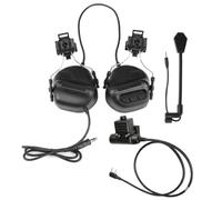 LZAQHMT Cuffie Tattiche Impermeabili con Cancellazione del Rumore con PTT U94 A 2 Pin E Microfono - Cuffie Antirumore per Caccia E Tiro con Amplificazione del Suono(Matte Black)