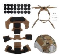 LZAQHMT Kit di Imbottitura per Casco Tattico Include Copricasco, Sistema di Sospensione Regolabile A 4 Punti, Cinturino Sottogola E Set Universale in Schiuma Eva(Coyote Brown)
