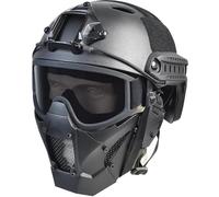 LZAQHMT Maschera Da Softair Con Casco Fast Protezione Tattica Resistente Con Occhiali Antiappannamento - Protezione Oculare Resistente Agli Urti Per Paintball, Caccia E Giochi Di Guerra(BK)