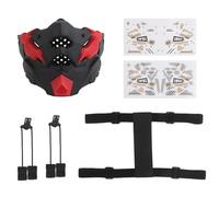 LZAQHMT Maschera Tattica da Meccanico A Mezza Faccia con Adesivi Personalizzati - Equipaggiamento Protettivo Traspirante per Softair, Paintball, Wargame, Tiro, Caccia(Black)