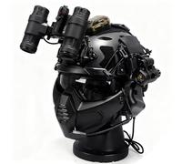 LZAQHMT Set Casco FAST Airsoft - Protezione Completa Con Modello Fittizio Tattico AN/PVS31 NVG Cuffie, Torcia, Luce Segnalazione Occhiali Per Caccia CS Avventure Sul Campo