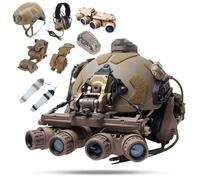 LZAQHMT Set Casco Protettivo Tattico Per Softair - Porta Batteria, Luce Segnalazione, Auricolare Per Comunicazione E Porta Batteria | Attrezzatura Per Giochi Ruolo CS