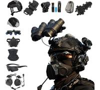 LZAQHMT Set Casco Tattico Fast con Cuffie Regolabili per Casco da Softair, Maschera E Modello NVG per Giochi di Paintball All'aperto