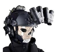 LZAQHMT Set Casco Tattico Ghost Skull Con Cuffie Comunicazione, Maschera Integrale A Forma Teschio, Modello NVG E Luce Segnalazione - Kit Completo Per Cosplay Softair Per Giochi Ruolo