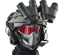 LZAQHMT Set Casco Tattico Softair Con Modello GPNVG18 Non Funzionale Per Visione Notturna Maschera E Cuffie - Luce Segnalazione Inclusa Copricasco Per WarGame E Cosplay