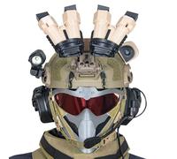 LZAQHMT Set Casco Tattico Softair Con Modello GPNVG18 Non Funzionale Per Visione Notturna Maschera E Cuffie - Copricasco Incluso Per WarGame E Cosplay(Glitter Silver)