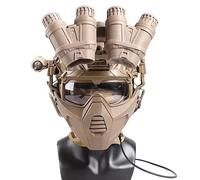 LZAQHMT Set Casco Tattico Softair Con Modello Per Visore Notturno, Supporto Per NVG, Cuffie Per Comunicazioni, Occhiali Tiro, Copricasco Custodia Per Contrappeso(COYOTE BROWN)