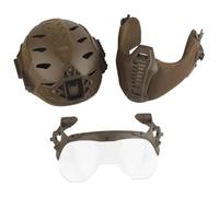 LZAQHMT Set Completo Di Protezione Per Casco Tactical 3.0 Wendy - Occhiali Flip, Paraorecchie, Paradenti Per Attrezzatura Allenamento Per Paintball, Softair E Altro(COYOTE BROWN)