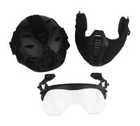 LZAQHMT Set Completo Di Protezione Per Casco Tactical 3.0 Wendy - Occhiali Flip, Paraorecchie, Paradenti Per Attrezzatura Allenamento Per Paintball, Softair E Altro(MATTE BLACK)