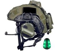 LZAQHMT Set Coperture Mimetiche Per Casco Tattico Softair - Casco PJ Fast Con Cuffie, Tasca Per Contrappeso Con Luce Segnalazione Per Attrezzatura Caccia Cosplay CS(A2)