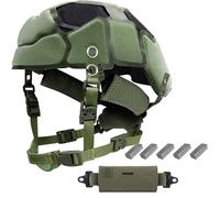 LZAQHMT Sistema di Sospensione per Casco Tattico con Sottogola E Tasca per Contrappeso - Kit di Ritenzione Regolabile Tramite Rotella per Set di Imbottiture Interne Fast Mich(RG)