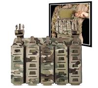 LZAQHMT Tasca Porta Caricatori Tattica per MP5/MP7 con Gancio Posteriore E Cinghie Elastiche Fissaggio - Accessorio per Gilet Caccia Airsoft(OD)