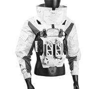 LZAQHMT Uniforme da Combattimento Tattica Manica Lunga Giacca Mimetica con Gilet A Sgancio Rapido E Sacca Idrica, Borsa Multifunzionale Attrezzatura da Caccia All'aperto(A,XL)