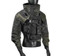 LZAQHMT Uniforme da Combattimento Tattica Manica Lunga Giacca Mimetica con Gilet A Sgancio Rapido E Sacca Idrica, Borsa Multifunzionale Attrezzatura da Caccia All'aperto(C,M)