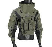 LZAQHMT Uniforme da Combattimento Tattica Manica Lunga Giacca Mimetica con Gilet A Sgancio Rapido E Sacca Idrica, Borsa Multifunzionale Attrezzatura da Caccia All'aperto(D,M)
