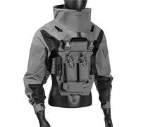 LZAQHMT Uniforme da Combattimento Tattica Manica Lunga Giacca Mimetica con Gilet A Sgancio Rapido E Sacca Idrica, Borsa Multifunzionale Attrezzatura da Caccia All'aperto(E,XL)